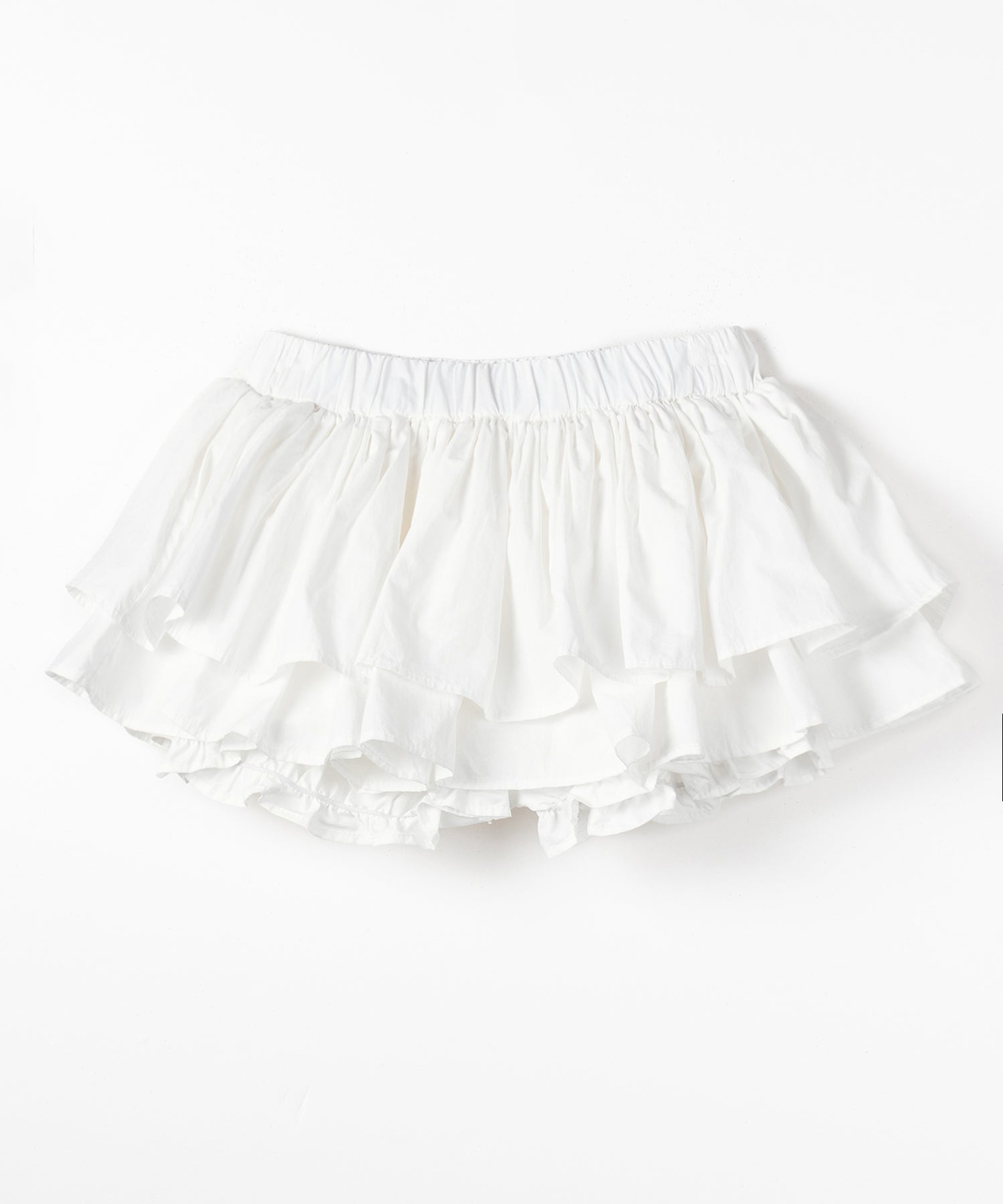 【 インパン裏地付 】ボリュームフレアコットンミニスカート ／ volume flare cotton mini skirt