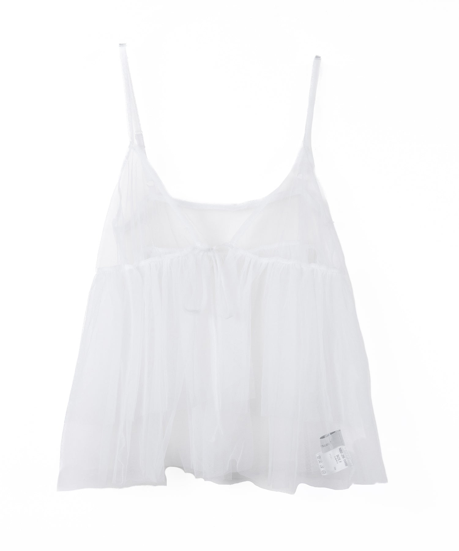 フロントリボンチュールキャミソール ／ front ribbon tulle camisole