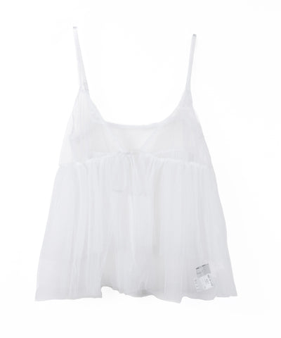 フロントリボンチュールキャミソール ／ front ribbon tulle camisole