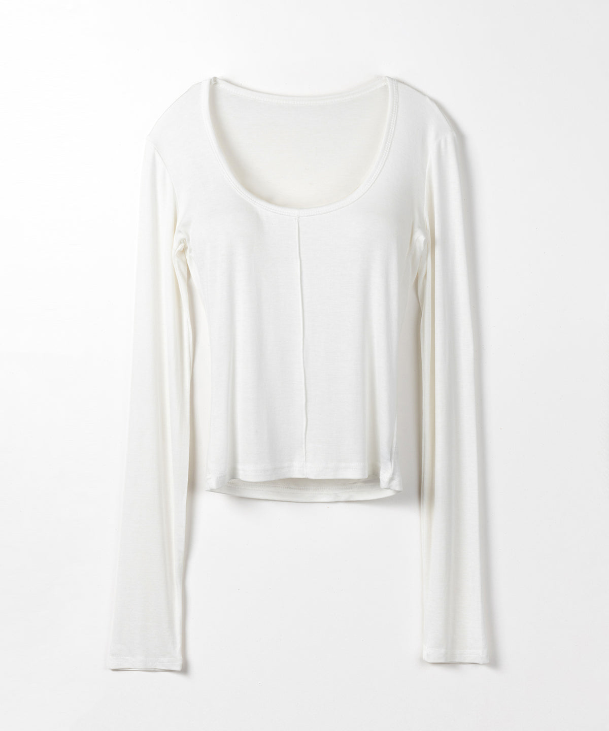 オープンネックタイトフィットルーズドレープ長袖Ｔシャツ ／ open neck tight fit loose drape long sleeve T-shirts