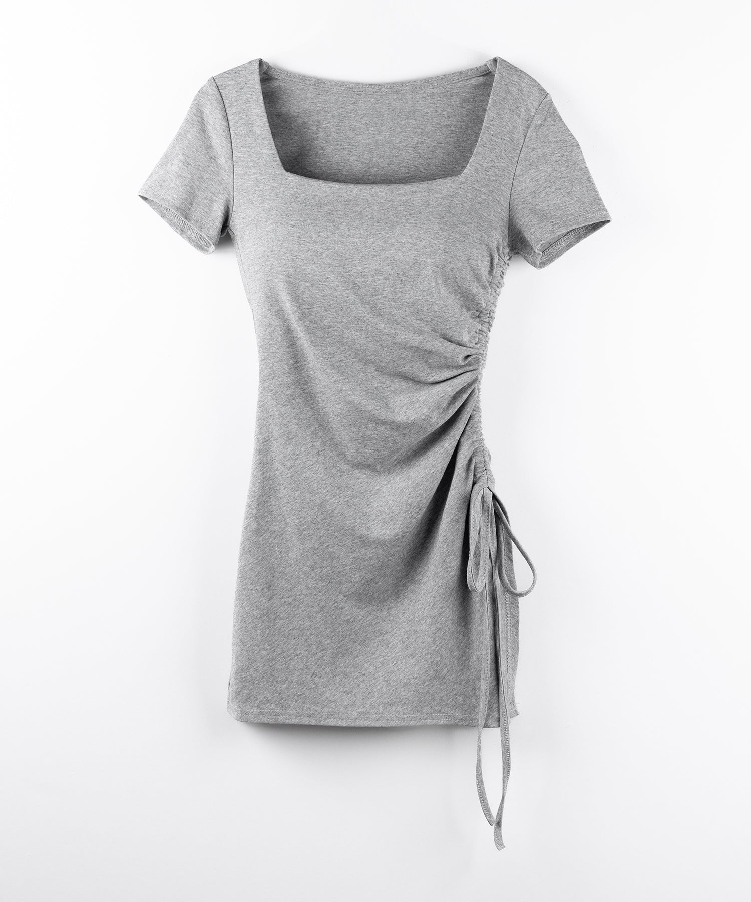 【 ２点セット 】スクエアネックサイドシャーリングミニワンピース＆インナーショートパンツ ワンホンセットアップ ／ square neck side shirring mini onepiece & inner short pants wanghong SETUP