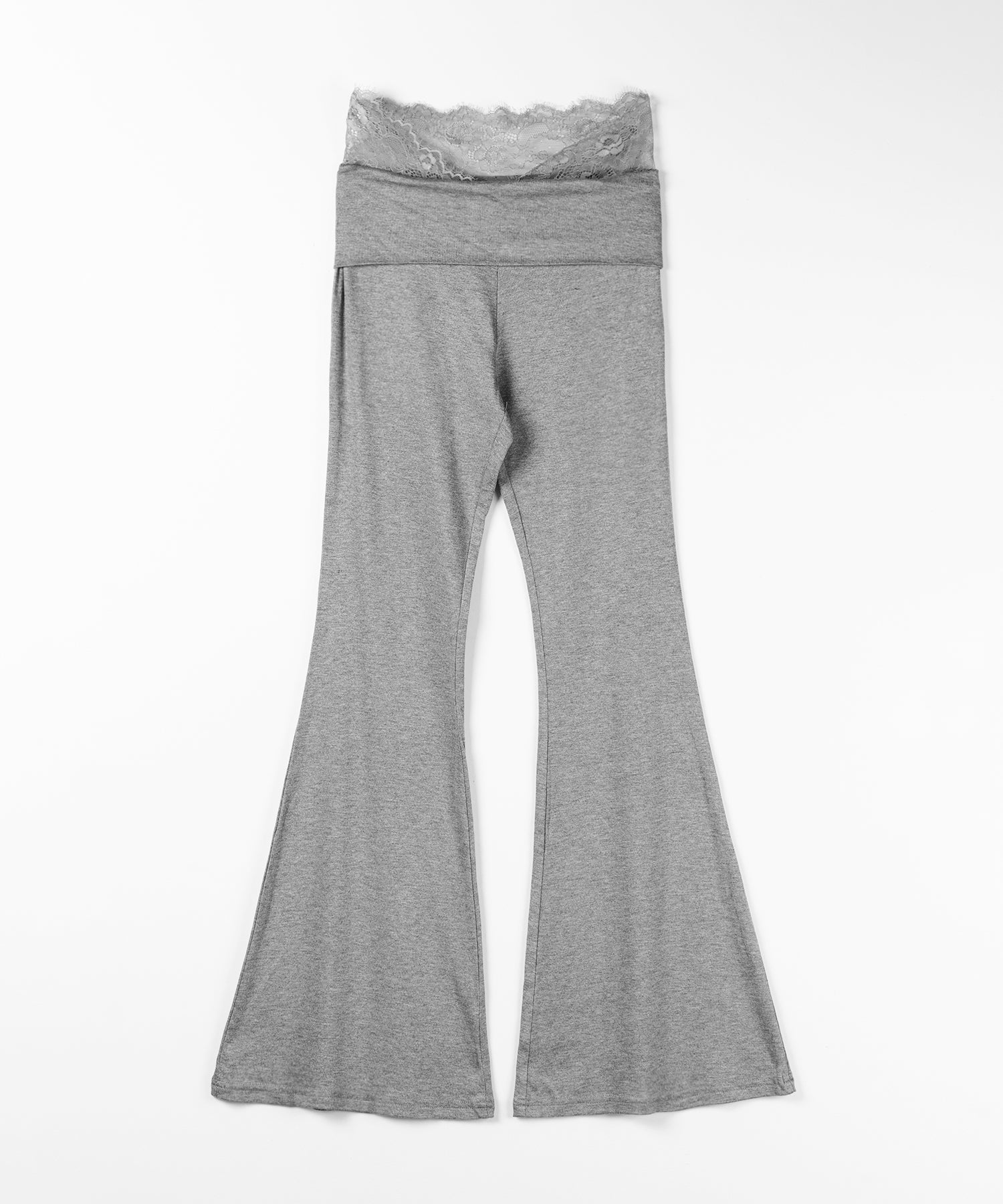 ウエストレーススリムドレープカットソーフレアパンツ ／ waist lace slim drape cutsew flare pants