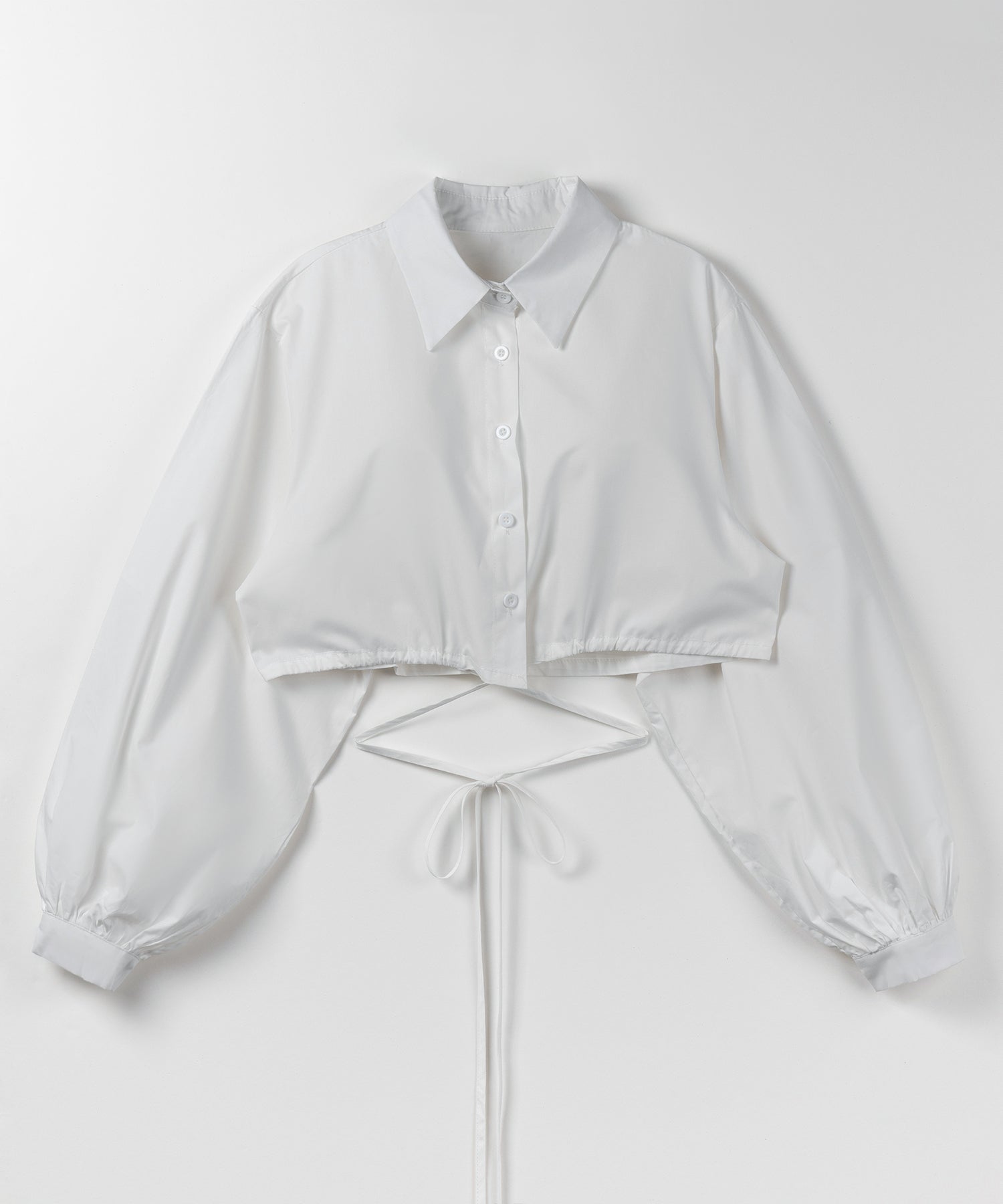 【 ２color 】クロスストラップリボンショートシャツ ／ cross strap ribbon short shirts