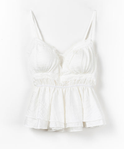 レースフリルペプラムキャミソール ／ lace frill peplum camisole