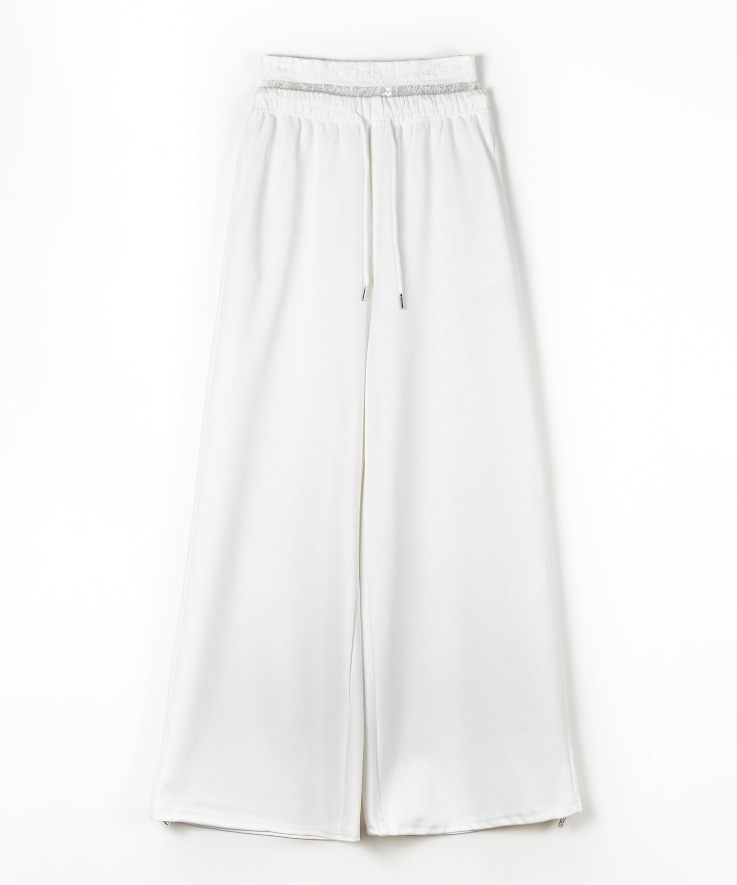 ウエストレースレイヤードスウェットパンツ ／ waist lace layered sweat pants