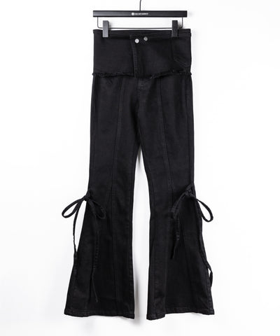 ストラップリボンヴィンテージストレッチフレアデニム ／ strap ribbon vintage stretch flare denim