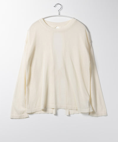 【 選べる７color 】ニュアンスカラーバックスリットオーバーシアーニット ／ nuance color back slit over sheer knit