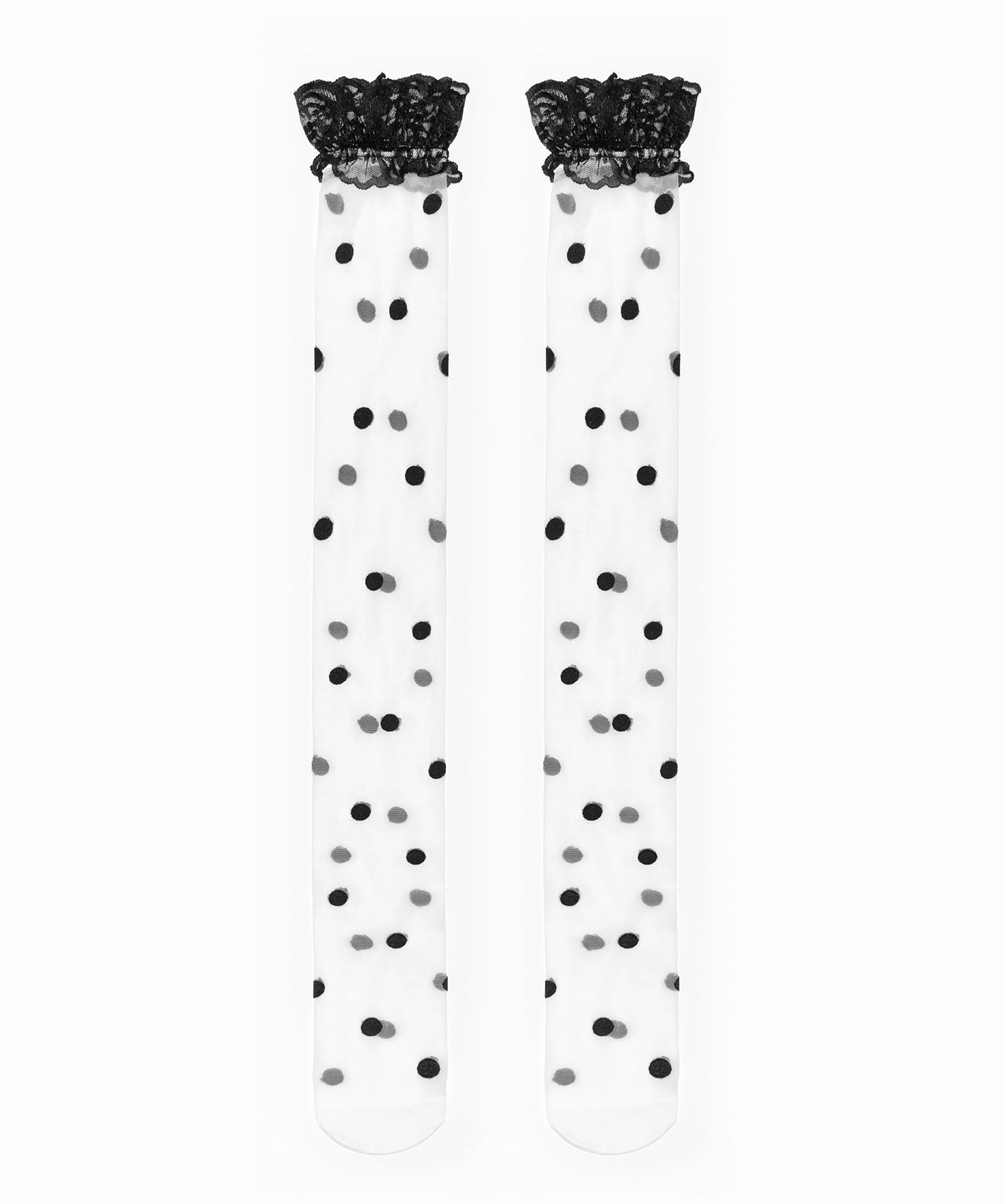 レースドットニーハイシアーハイソックス ／ lace dot knee high sheer high socks