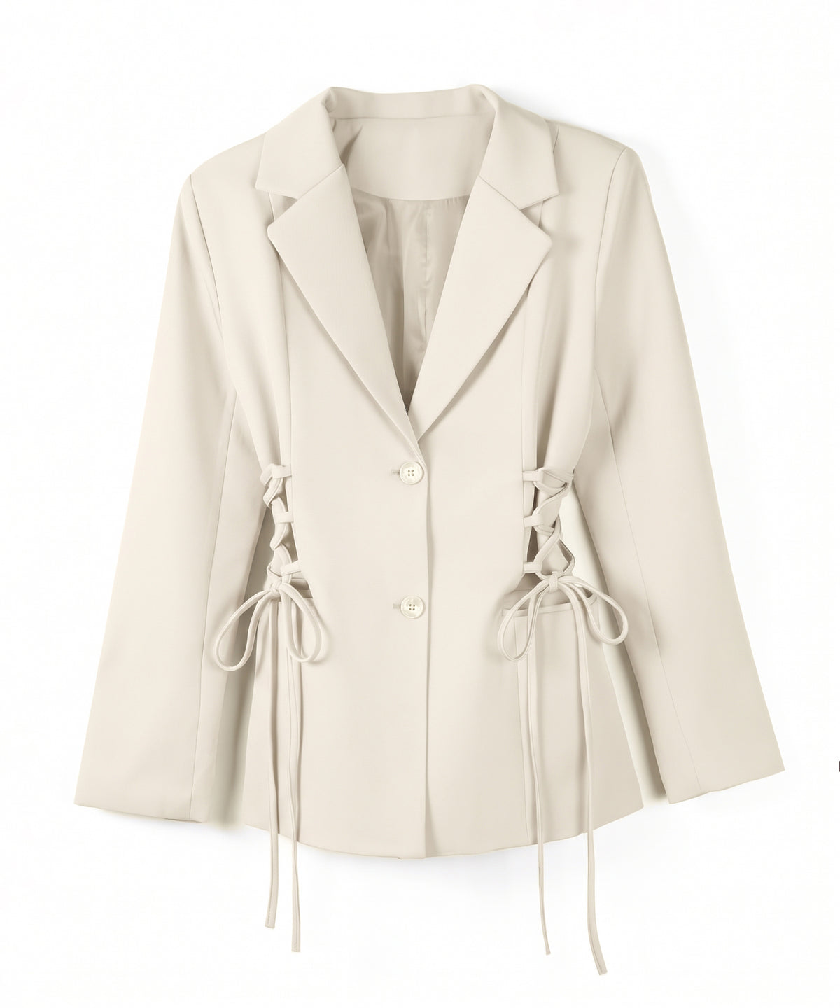 レースアップリボンスリムテーラードジャケット ／ lace-up ribbon slim tailored jacket