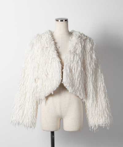【 ４color 】ムードフェザーワイドスリーブショートカーディガン／ mood feather wide sleeve short cardigan
