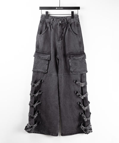 【 ４size 】ヴィンテージサイドベルテッドカーゴデニム ／ vintage side belted cargo denim