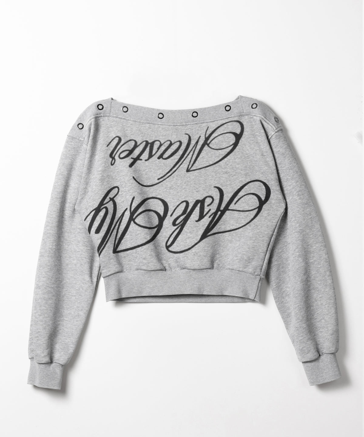 レタリングロゴワンショルスウェットトップス ／ Lettering logo one-shoulder sweat tops