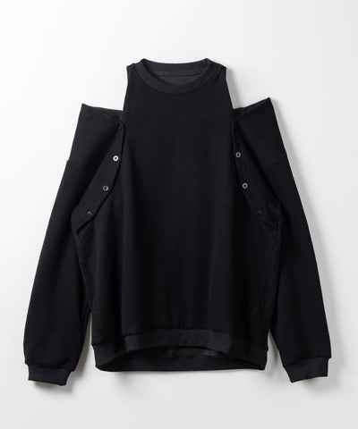 【 ３color 】オープンショルダーカットアウトオーバースウェット ／ open shoulder cutout over sweat