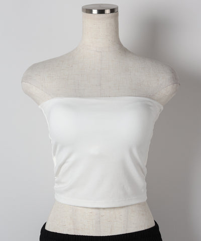 【 カップ付き 】ショートスクエアチューブトップ／ short square tube top