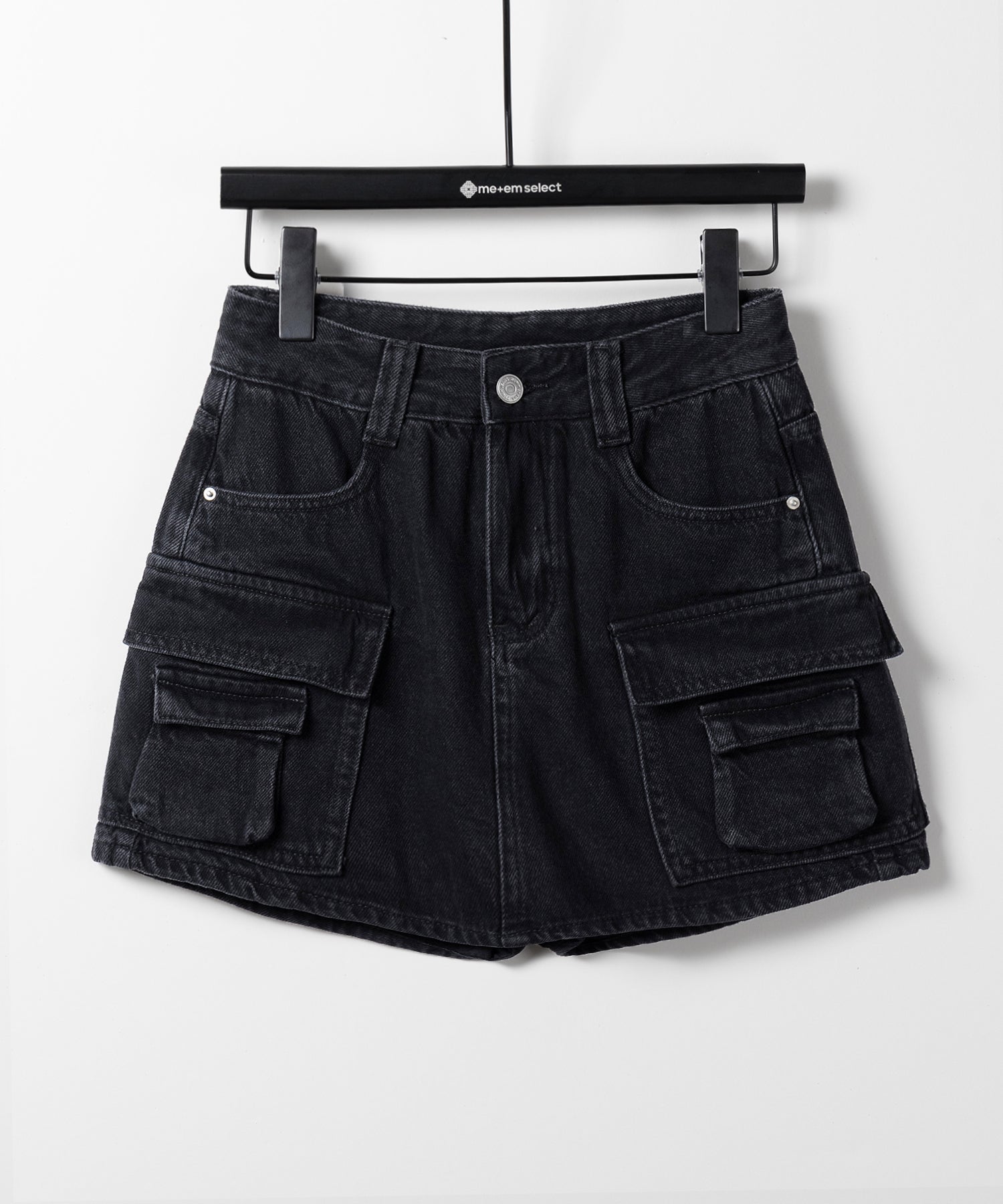 【 ３size ／ ２color 】ダブルポケットヴィンテージカーゴデニムミニスカパン ／ double pocket vintage cargo denim mini skirt pants