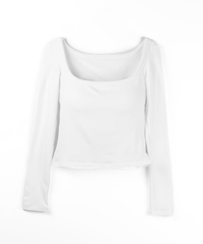 【 オフショル可能な２ＷＡＹ ／ カップ付き 】裏起毛スクエアネックぴちカットソートップス ／ urakimo square neck pichi cutsew tops