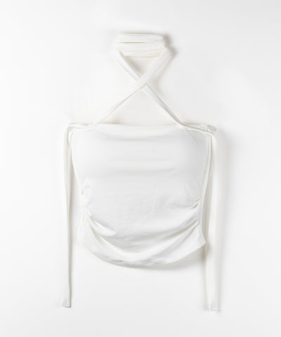 【 ３color ／ カップ付 】ロングチョーカークロスネックキャミソール ／ long choker cross neck camisole
