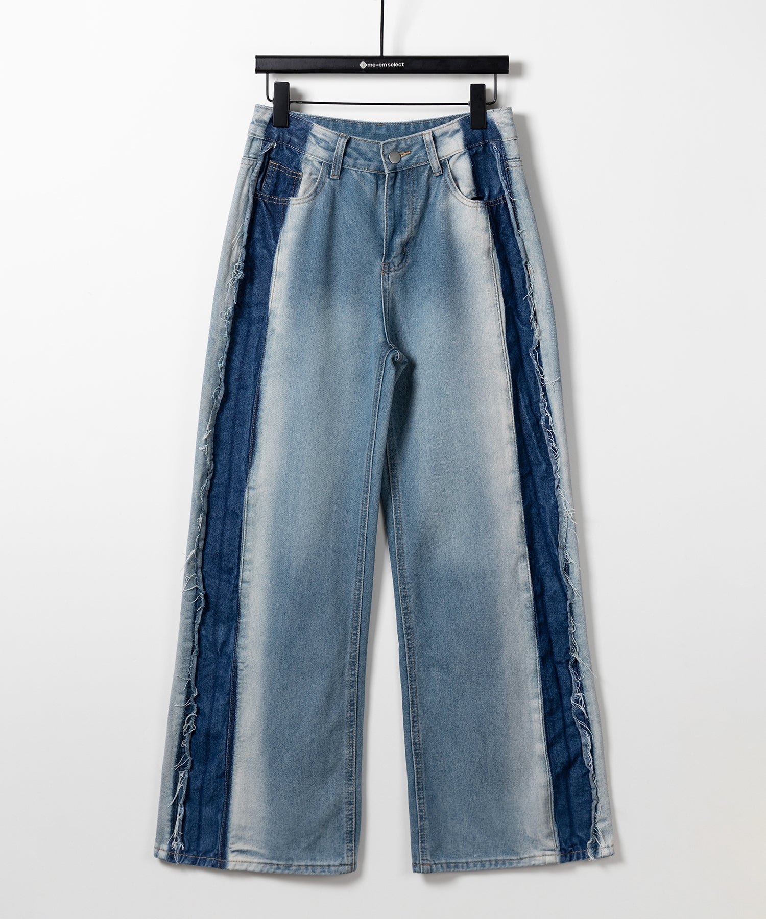 【 選べる３サイズ 】サイドライングラデーションダメージルーズデニム ／ Side line gradation damage loose denim