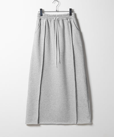 【 裏起毛 】バックスリット切替スウェットロングスカート
