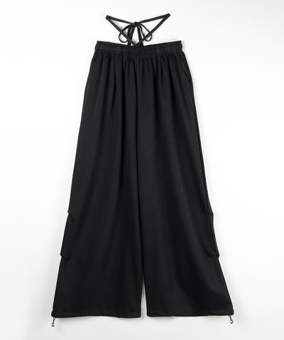 【先行販売】ウエストストリングタックワイドスウェットパンツ