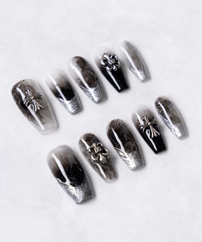グラデーションクロスパーツニュアンスネイルチップ ／ gradation cross parts nuance nail tips