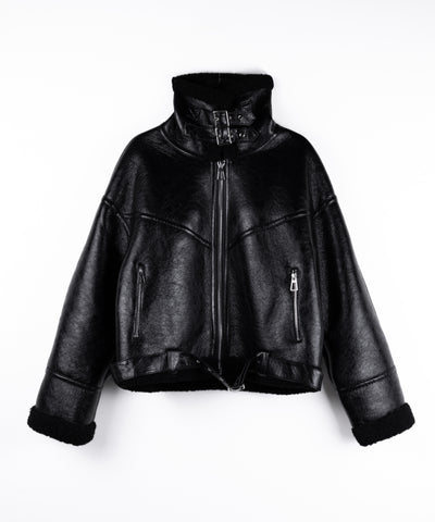 【 限定先行販売 】B-3ヴィンテージレザーボアムートンジャケット ／ B-3 vintage leather boa mouton jacket