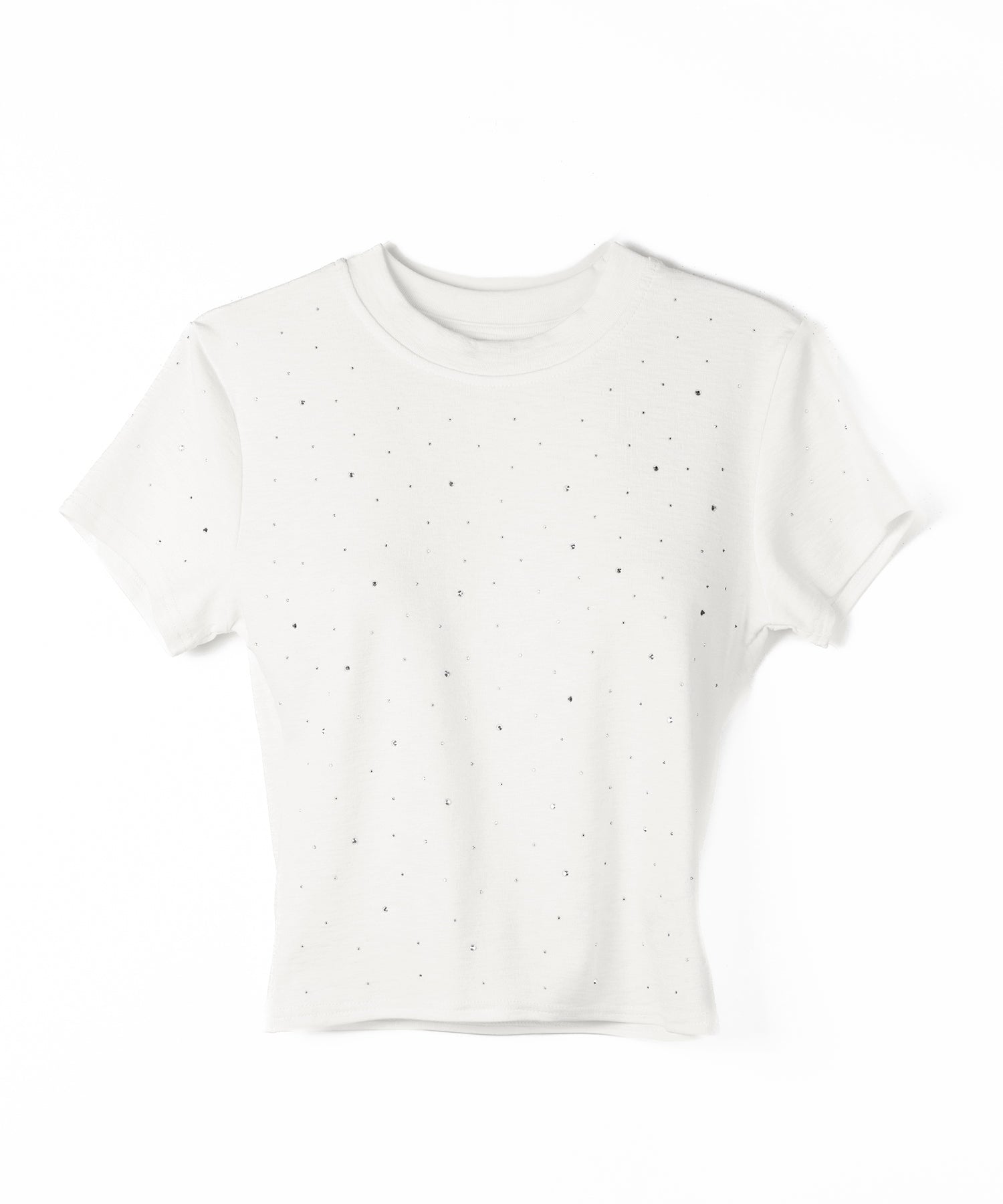 ラインストーン半袖タイトＴシャツ ／ Rhinestone short sleeve tight T-shirt