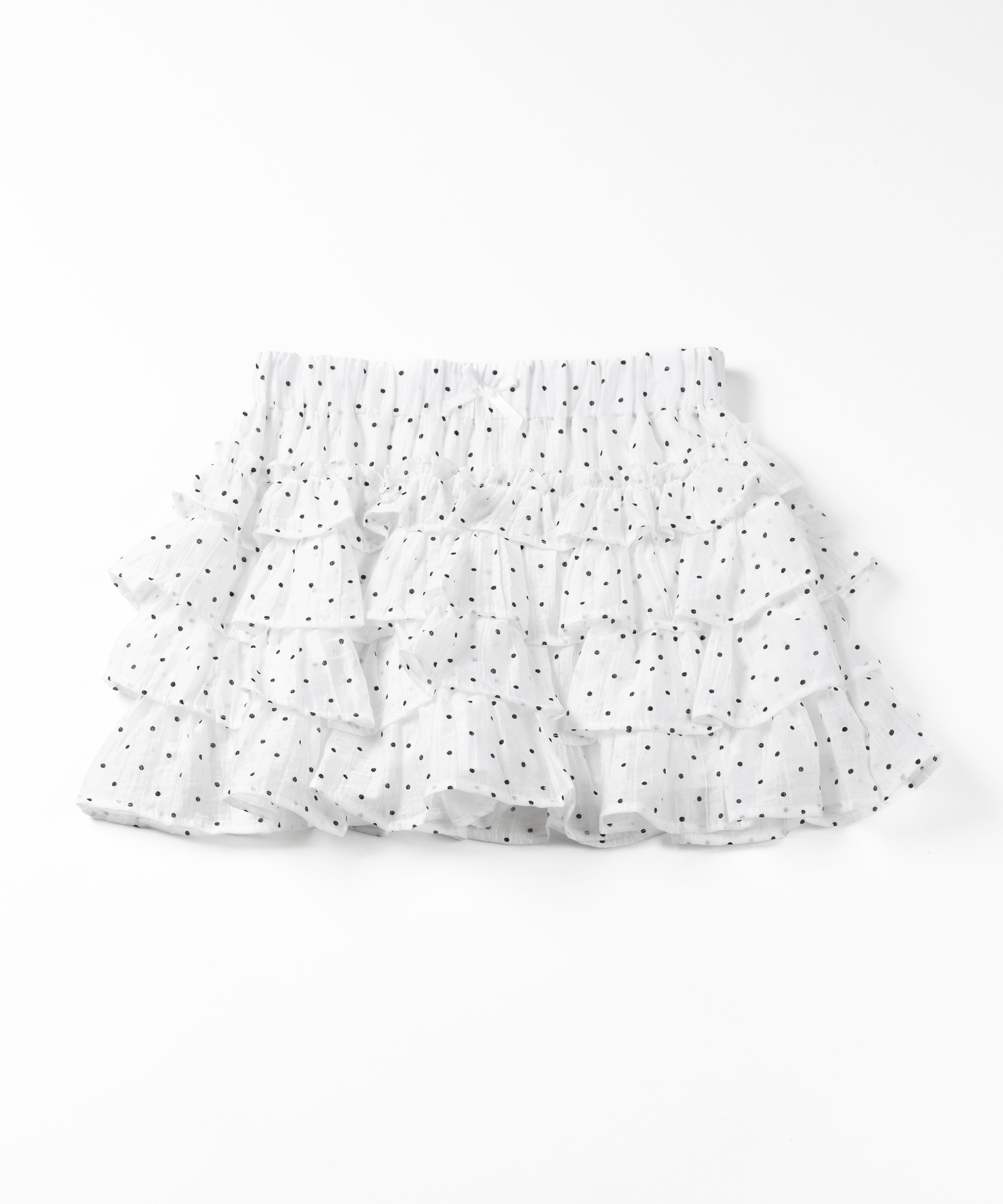 【 インパン裏地付 】ドットリボンフリルミニスカート ／ dot ribbon frill mini skirt