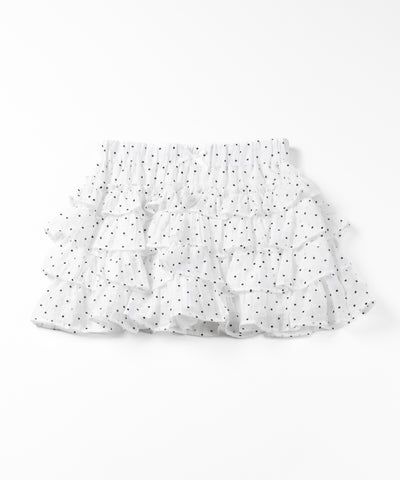 【 インパン裏地付 】ドットリボンフリルミニスカート ／ dot ribbon frill mini skirt