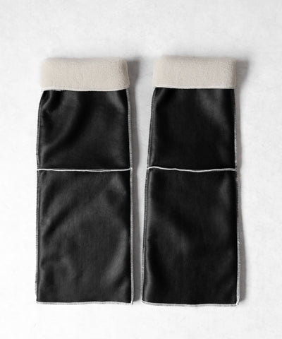 【 ニーハイにもなる２WAY 】ムートンフェイクレザールーズレッグカバー ／ mouton fake leather loose leg cover