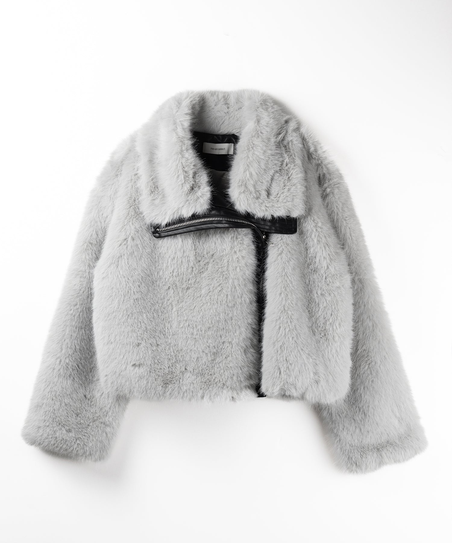 【 ２WAY 】ジップアップレザードッキングフェイクファーコート ／ zip up leather docking fake fur coat