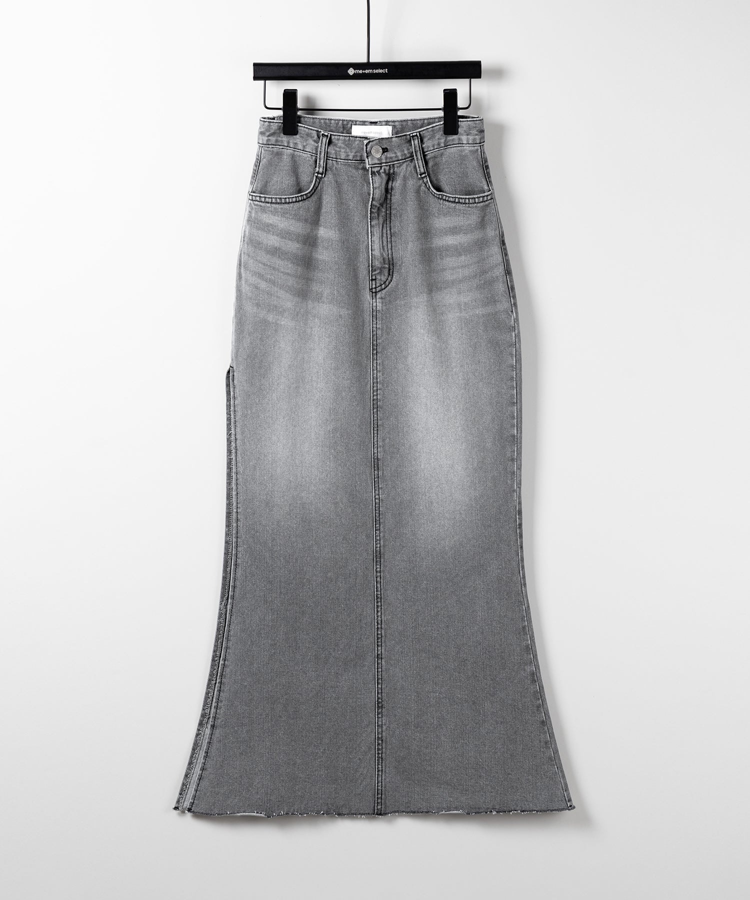 【 ３size 】深スリットダメージデニムロングマーメイドスカート ／ deep slit damage denim long mermaid skirt