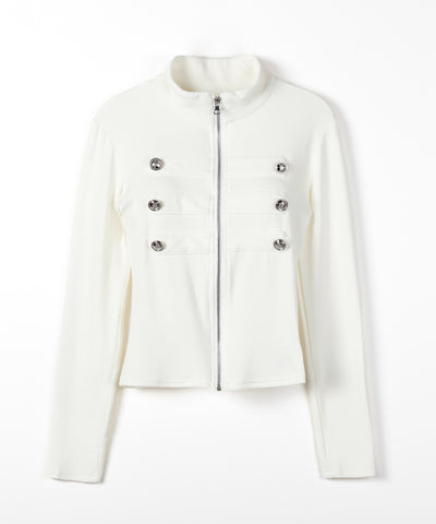 ナポレオンスタンドネックジップアップトップス ／ napoleon standneck zipup tops