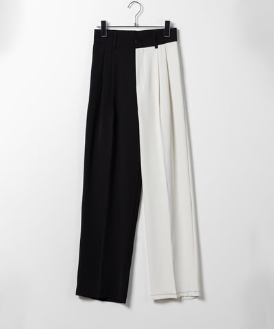 【 ５SIZE 】太ベルトハイウエストツートーンタックスラックス