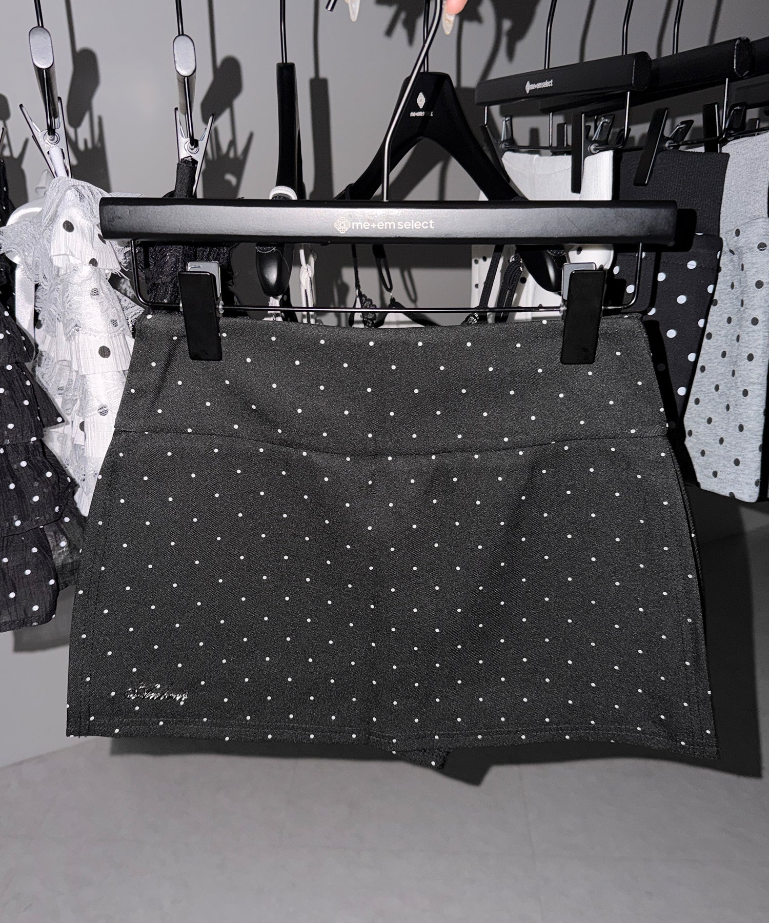 【 インパン裏地付 】ドットロゴレイヤードミニスカパン ／ dot logo layered mini skirt pants