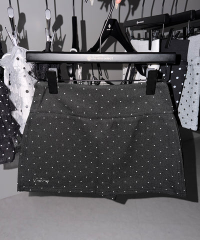 【 インパン裏地付 】ドットロゴレイヤードミニスカパン ／ dot logo layered mini skirt pants