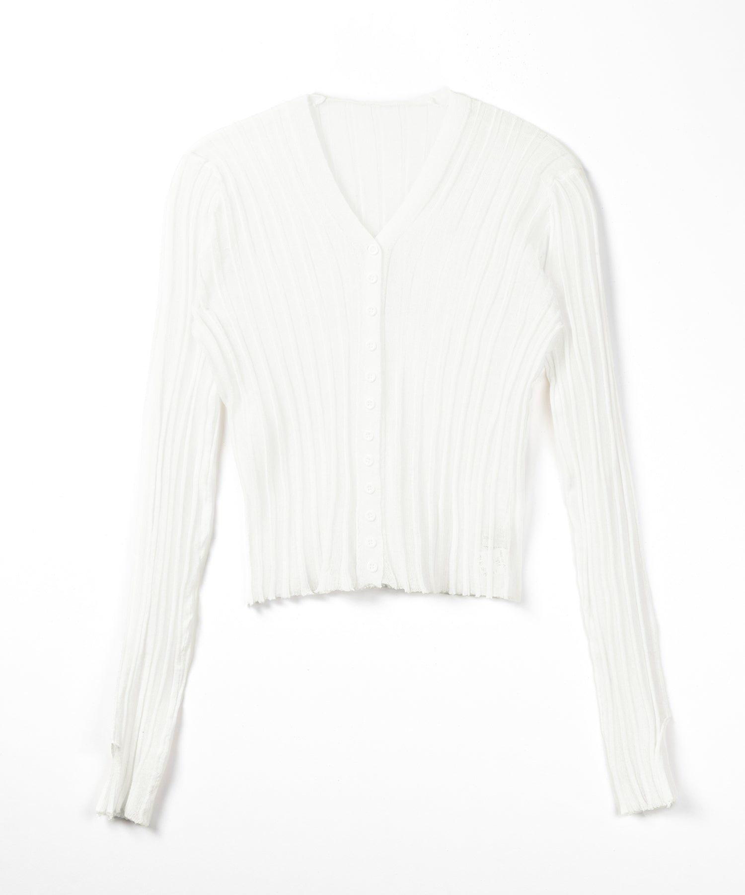 シアーリブニットカーディガン ／ sheer lib knit cardigan