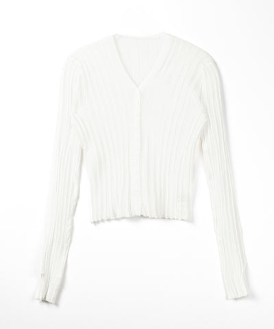 シアーリブニットカーディガン ／ sheer lib knit cardigan