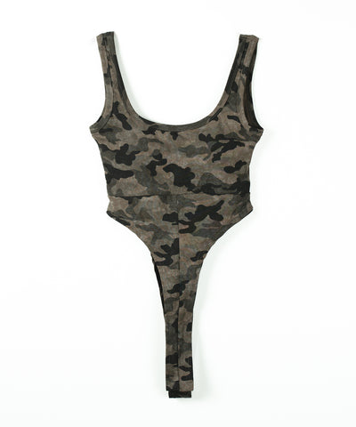 ヴィンテージカモフラボディスーツタンク／ Vintage camouflage bodysuit tank