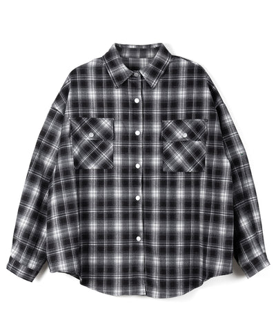 ブラックチェックオーバーフランネルシャツ ／ black check over flannel shirts