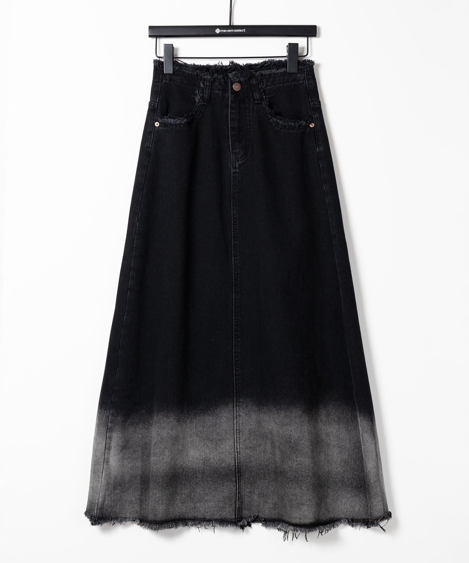 【 ４SIZE 】ブリーチグラデーションダメージロングデニムスカート