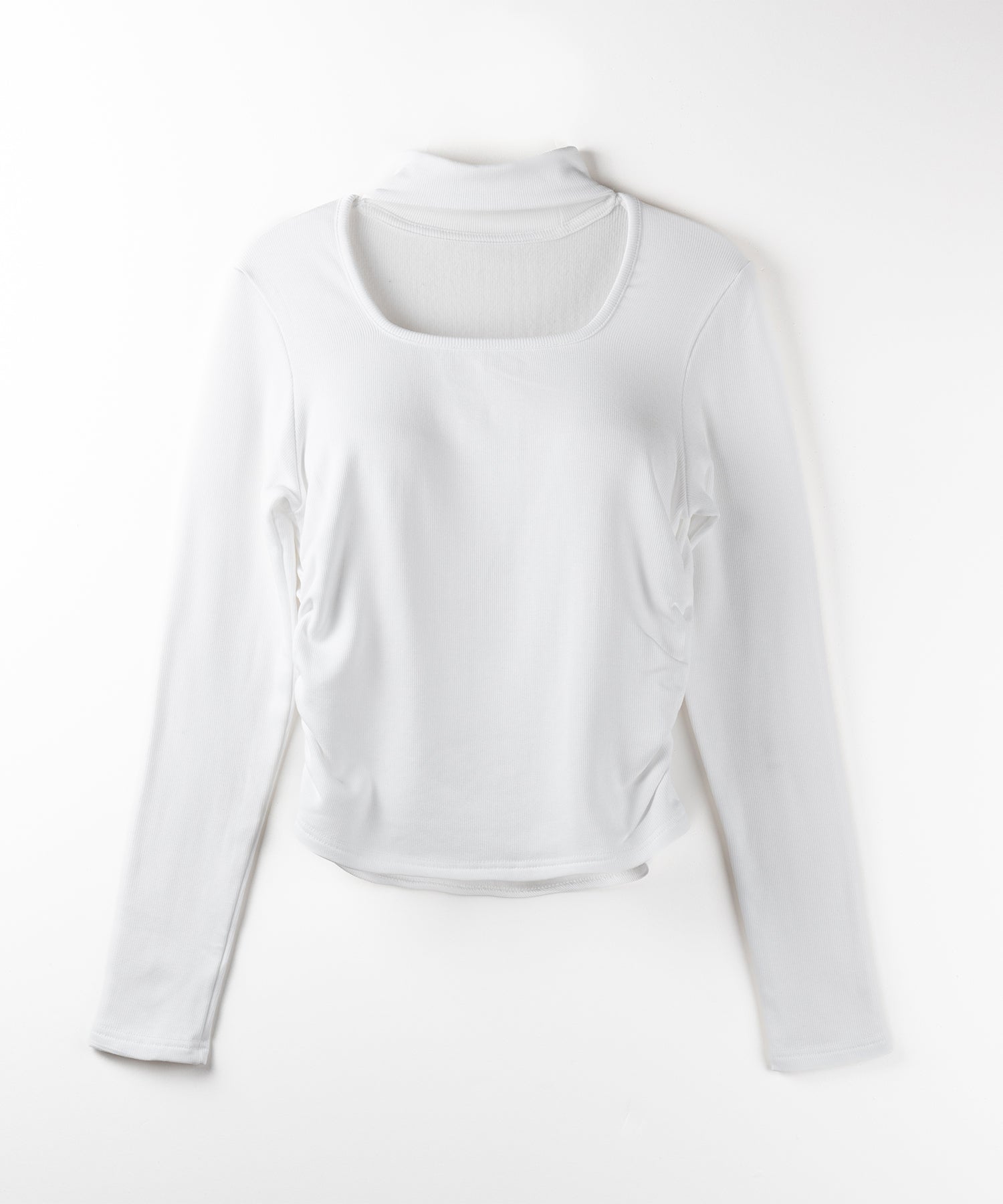 【 ３color ／ 裏起毛 】スクエアネックチョーカーシャーリングトップス ／ square neck choker shirring tops