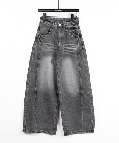 【 ３size 】ヴィンテージブラックウォッシュバルーンデニム ／ Vintage black wash balloon denim
