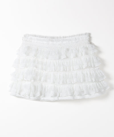 【  インパン裏地付 】フリルレースミニスカート ／ frill lace mini skirt