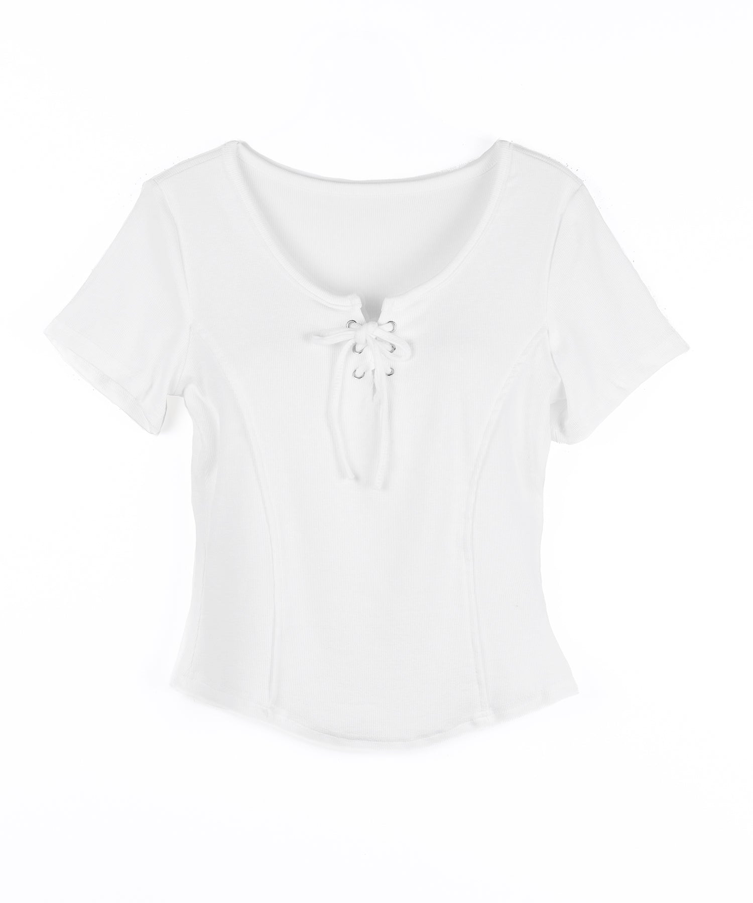 レースアップスリムリブＴシャツ ／ laceup slim lib T-shirts