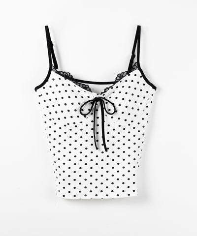 ドットレースリボンキャミソール ／ dot lace ribbon camiole