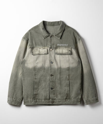 【 ２color ／ ２size 】グラデーションヴィンテージウォッシュオーバーデニムジャケット ／ gradation vintage wash over denim jacket