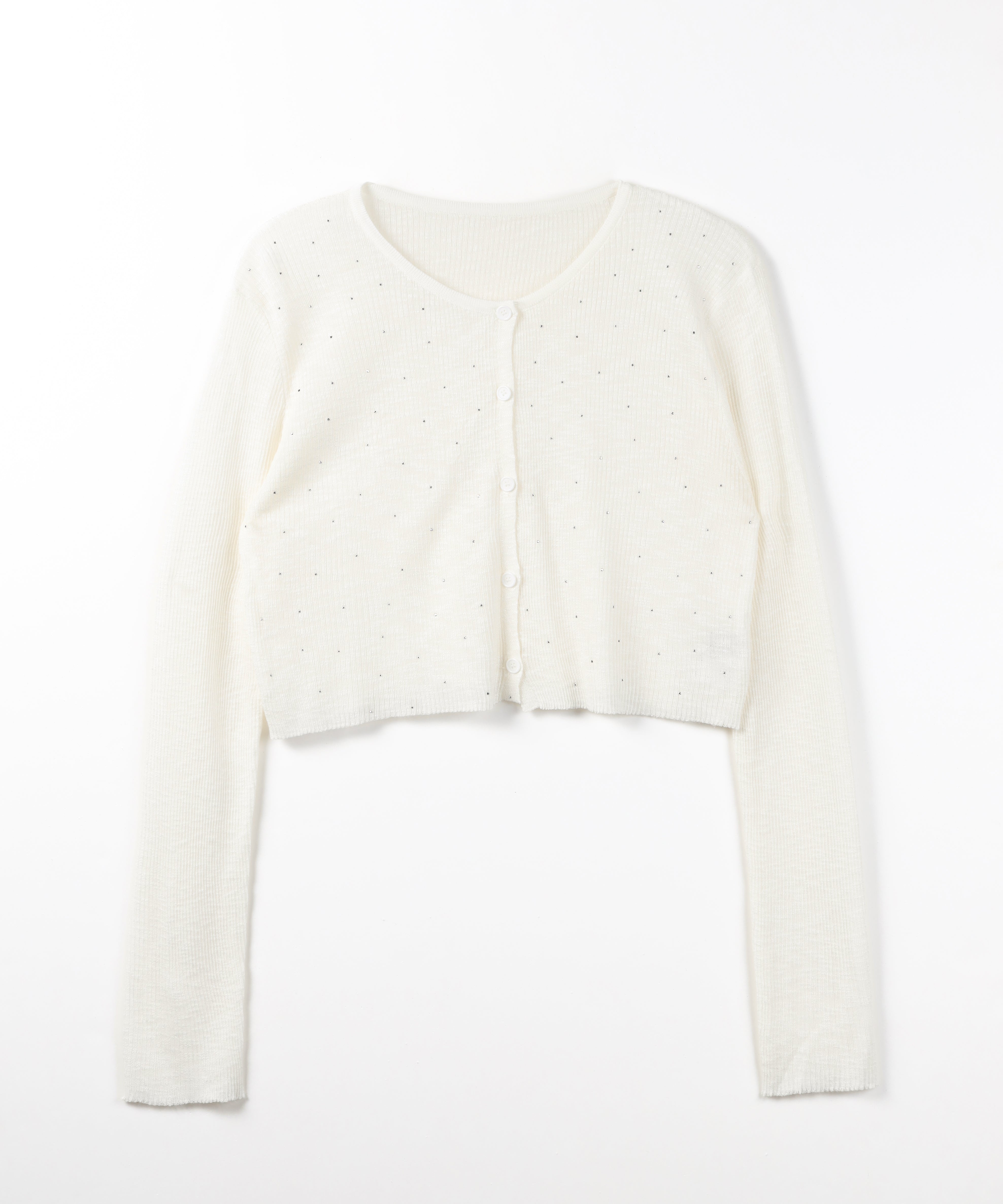 ラインストーンシアーニットカーディガン ／ Rhine stone sheer knit cardigan