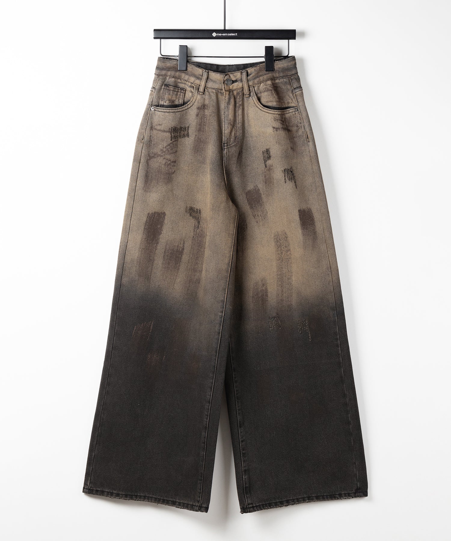 【 ２color ／ ４size 】ヴィンテージペイントグラデーションワイドデニムパンツ ／ vintage paint gradation wide denim pants