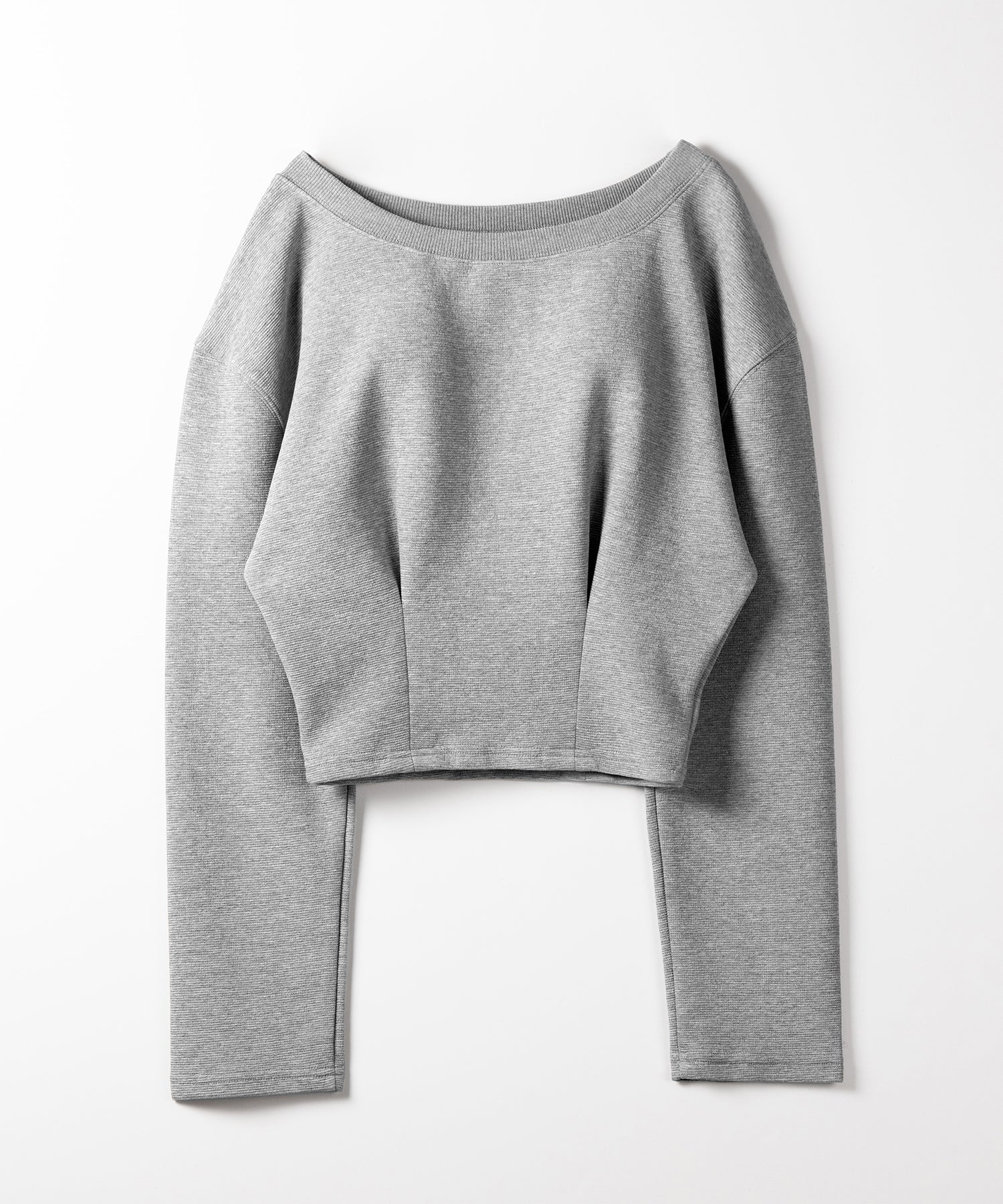 【 2color 】オフショルダーショートスウェットライクトップス ／ off shoulder short sweat like tops
